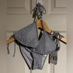 Zara Silver Glitter Bikini Set